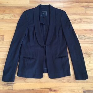 SEVEN 7FAM Black Slim Lapel Long One Button Blazer